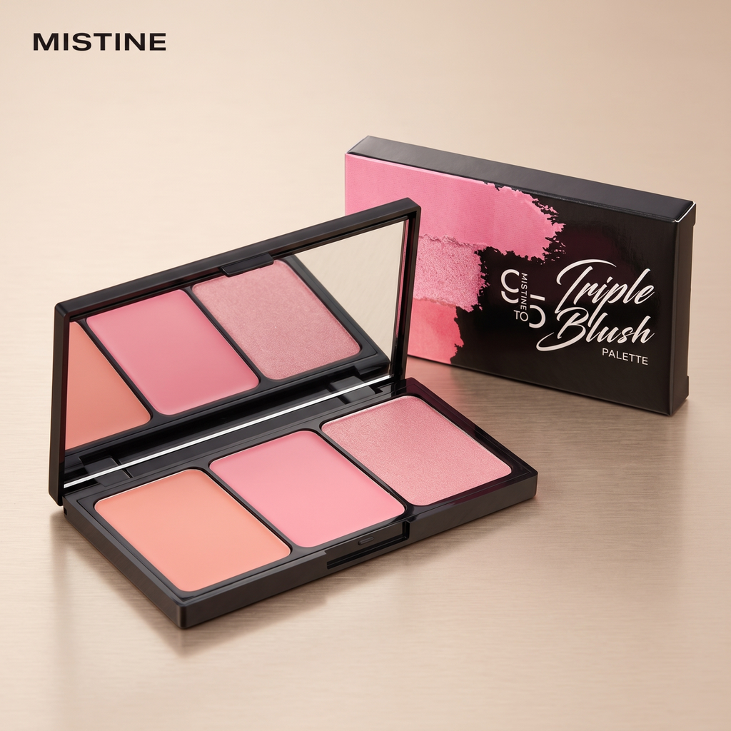 Makeup Mistine 9 to 5 Tripple Blush Palette
